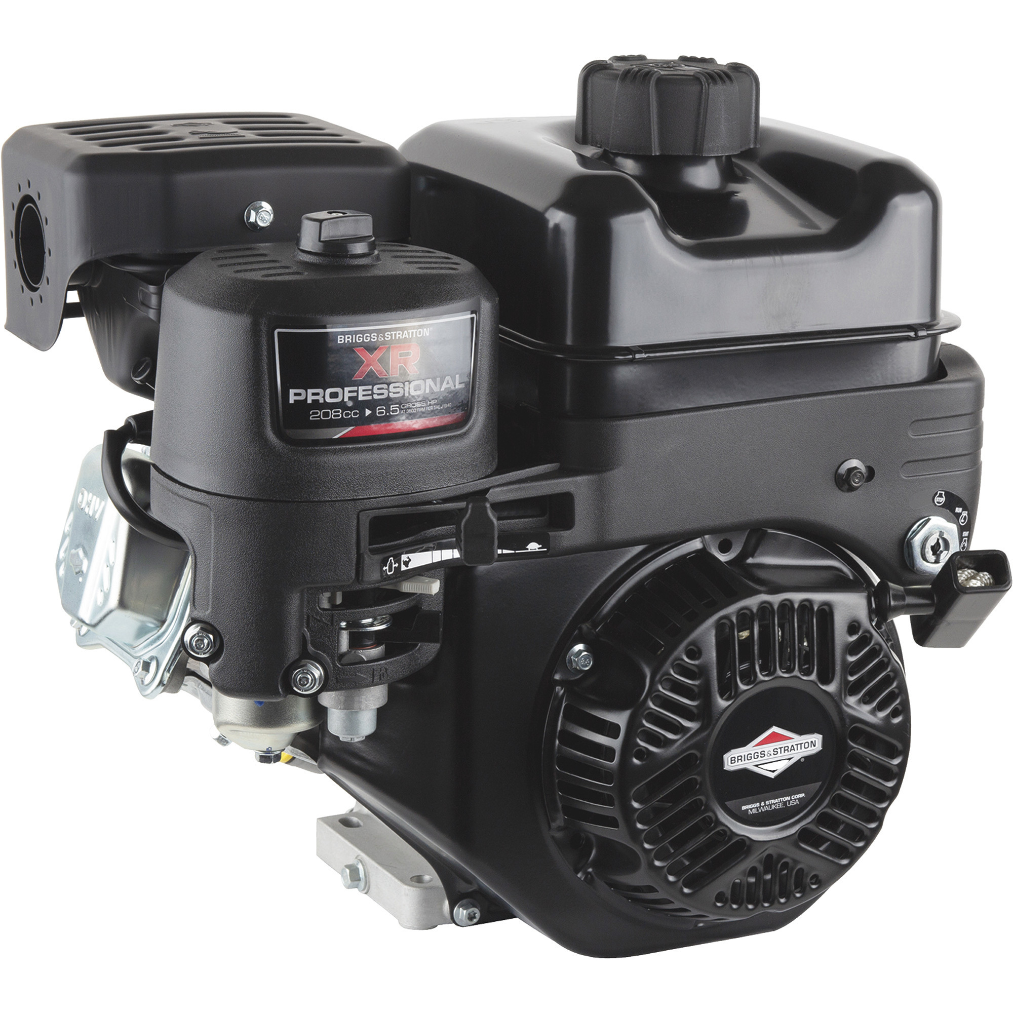 Briggs & Stratton XR Pro Horizontal OHV Engine with Electric Start, 208cc, 3/4in. x 2 27/64in. Shaft, Model# 130G37-0183-F1